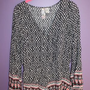 Mimi Chica Long Sleeve Pattern Romper